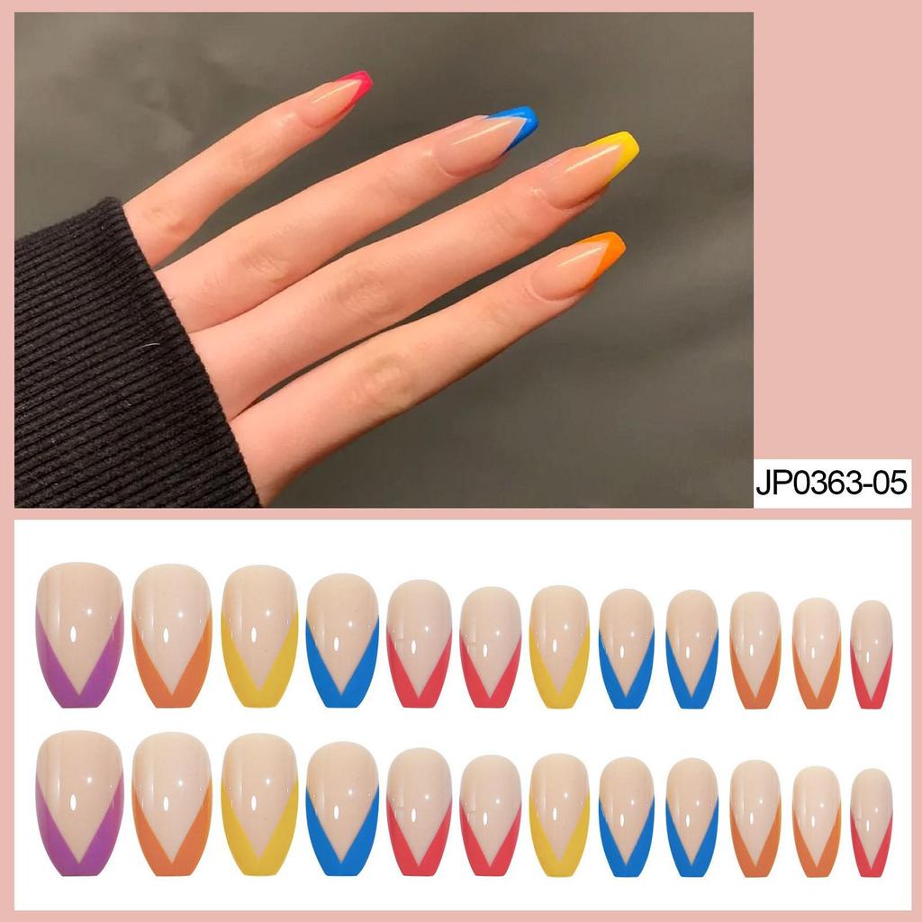 European & American Ballet-Coffin Fake Nails with Manicure Nail Art Stickers