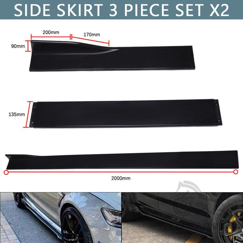 6PCS 2M Universal Side Skirts Extension Rocker Panels Lip Splitters For Chevy Chevrolet Camaro SS 2000-2022 Car Accessories