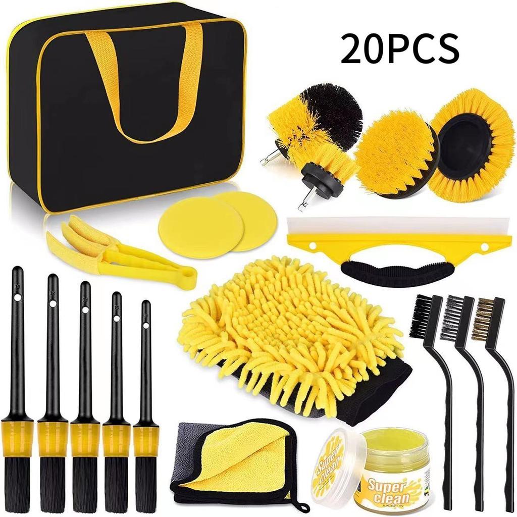 Multi-Functional Electric Cleaning & Polishing Brush Set for Car Interiors, Air Vents, Tires & More