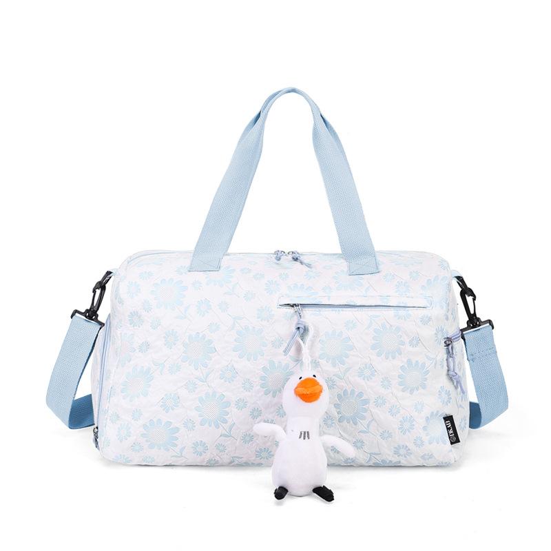 Small and Fresh Casual Contrasting Ribbon Shoe Storage Handheld Travel Bag Dry Wet Separation Multi-pocket Classification Fitness Bag