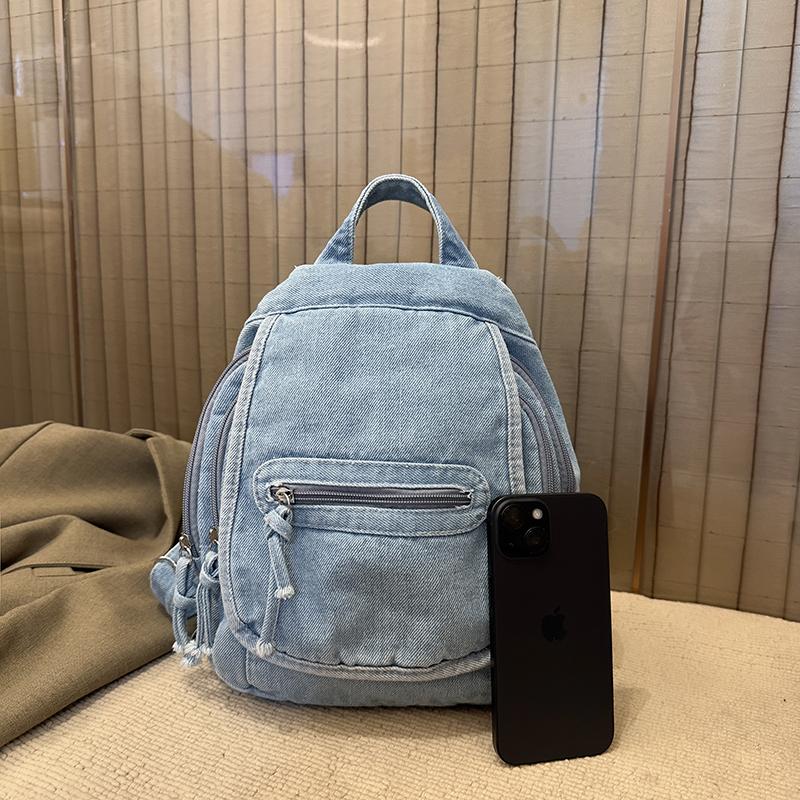 Dżinsowy Plecak Damski Duża Pojemność Retro Torba na Ramię Crossbody Wielofunkcyjna Torba na Pierś