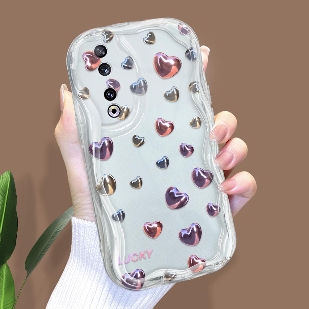 

Милый мультяшный узор, кремовая текстура, мягкий силиконовый чехол с волнистыми краями, чехол для телефона для Huawei Honor Infinix Tecno iPhone Infinix Hot 40 Pro прозрачный