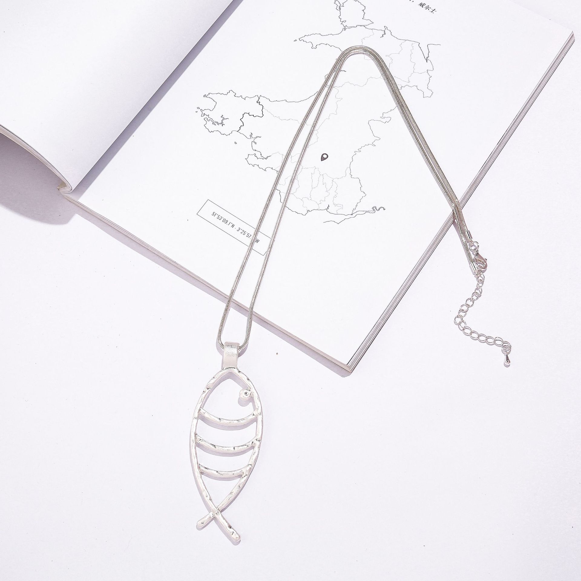 Fashion Necklace Fashion Fish Pendant Long Women S Metal Sweater Chain