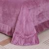 Solid Color Milk Velvet Bed Sheet Winter Warm Thick Flannel Flat Bedsheet Sets Double Size Soft Plush Bedspread No Pillowcases