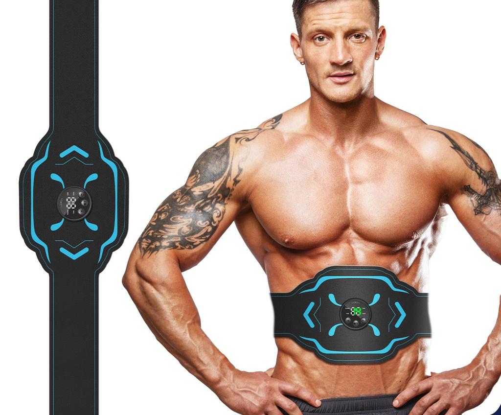 Rechargeable EMS Waist Trainer - Auto Timer Abdominal Massager, Smart Belt for Muscle Relaxation & Home Slimming