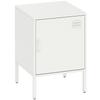 Steel Nightstand, Side Table for Various Purposes, Adjustable Shelf, for Bedroom, Living Room, White