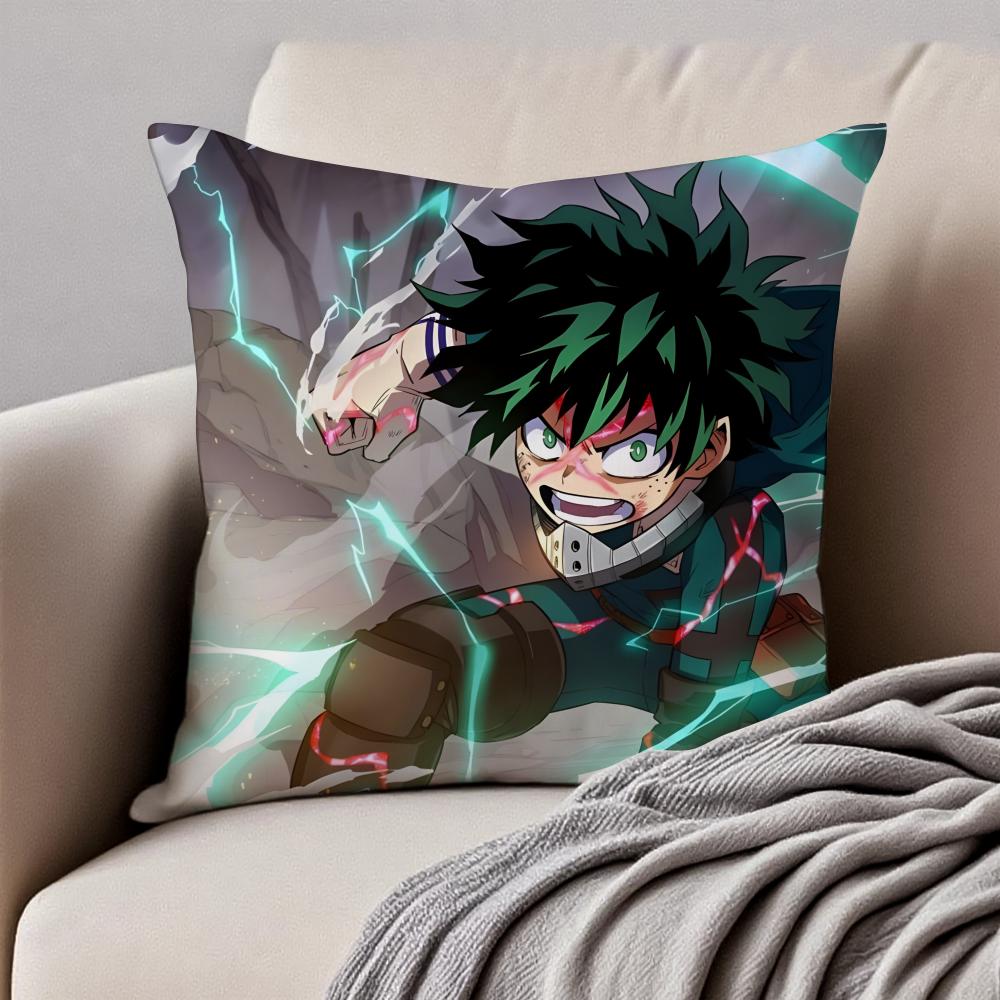 Inspirational Dynamic MMy Hero Academias Cushion Cover Pillowcase Antidustmite Invisible Zipper Short Plush Sofa Cushion
