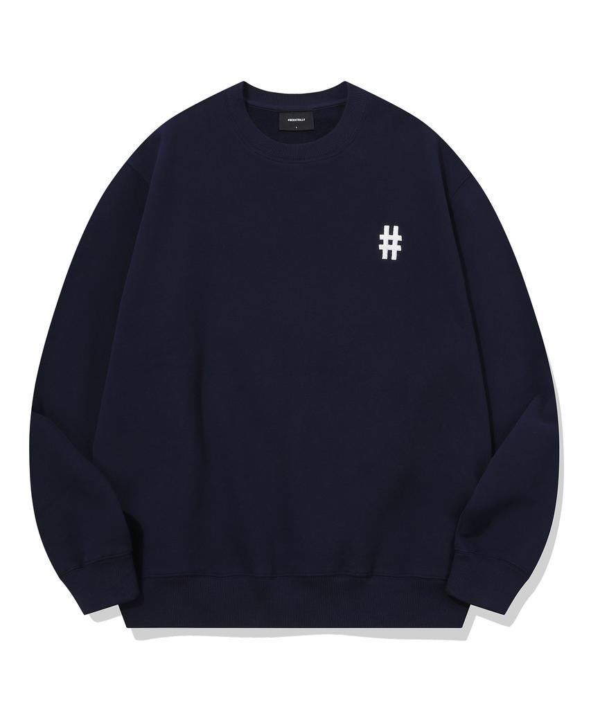 BEENTRILL Essential Hashtag Logo Fleece-Lined Sweatshirt (Navy)