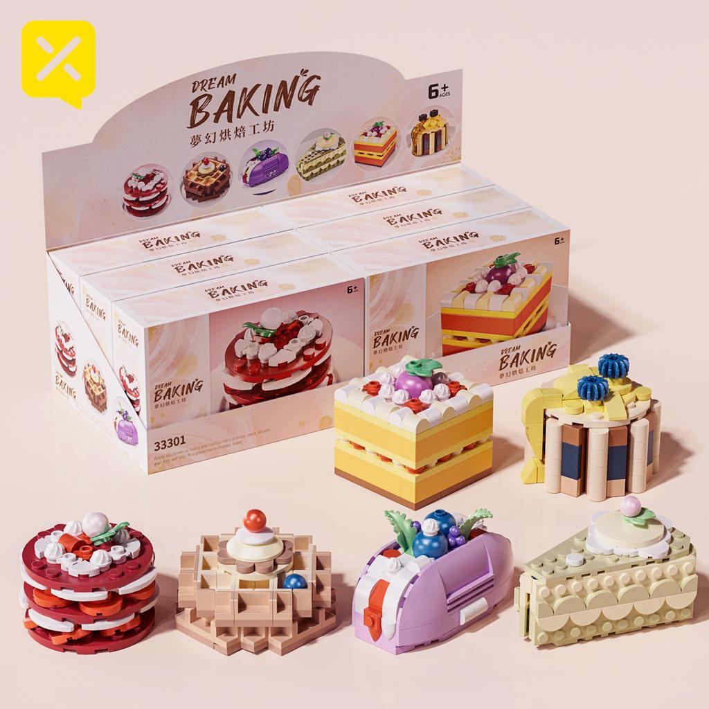 ToylinX Cake Blocks Toys 12 Types Plastic Cute Dessert Toys Model Building Blocks Girls Birthday Gift For Boys Girls and Friends