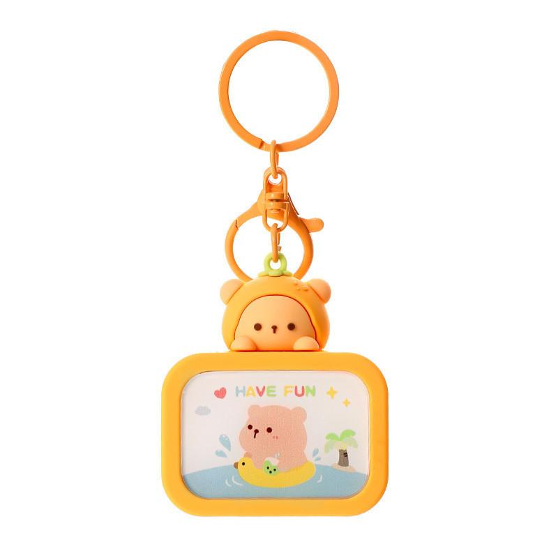 Adorable Silicone Bear Night Light Keychain Cute Cartoon Design For Gifts