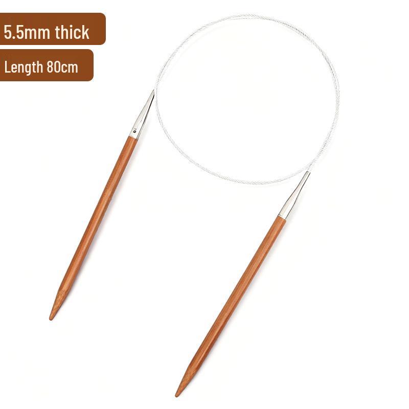 Bamboo & Steel Circular Knitting Needles Set for Sweaters, Scarves, and Sleeves
