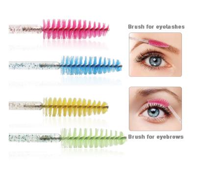 2024 Hot Sale Crystal Shine Eyelashes Mascara Brushes Private Logo Diamond Eyelashes Nylon Fan Brush Make-Up Tool