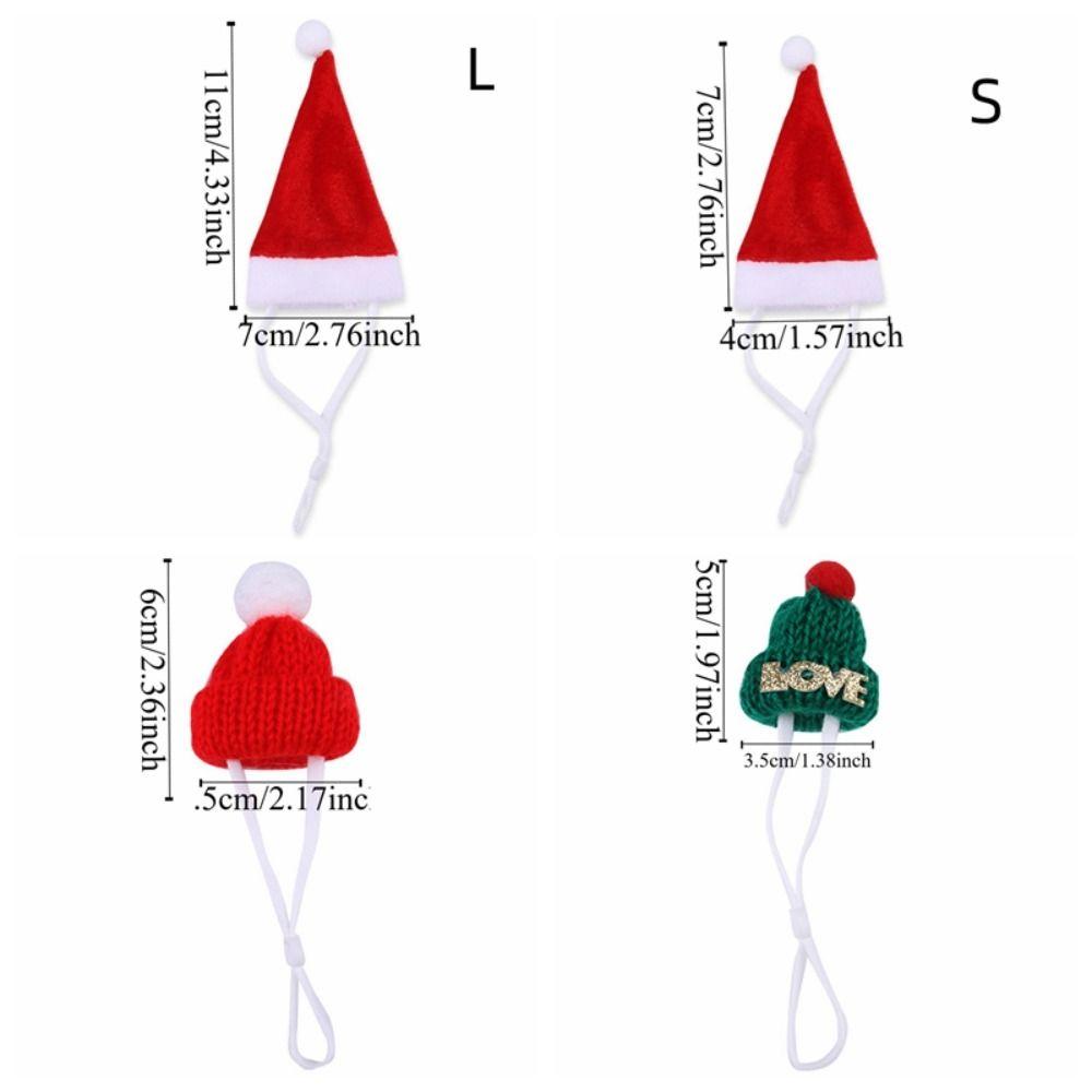 Stripes Mini Scarf Hat Ornament Toy Red and White Mini Knitting Scarf Hat  Doll Accessories