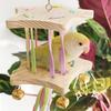 Colourful Bird Hanging Swing Wooden Bird Toy Hammock Parrot Cage Hut  Small Pet Entertainment