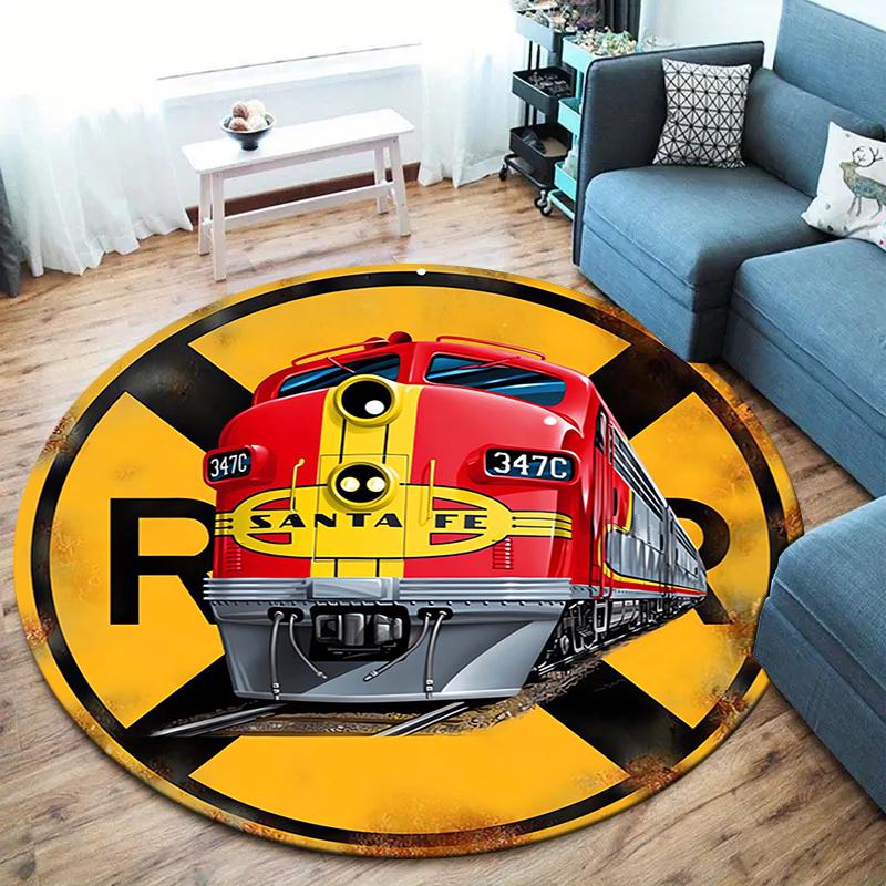 Cartoon style Round Area Rug,Carpet Rug for Living Room Bedroom Sofa Playroom Decor,Non-slip Floor Mat 80cmx80cm