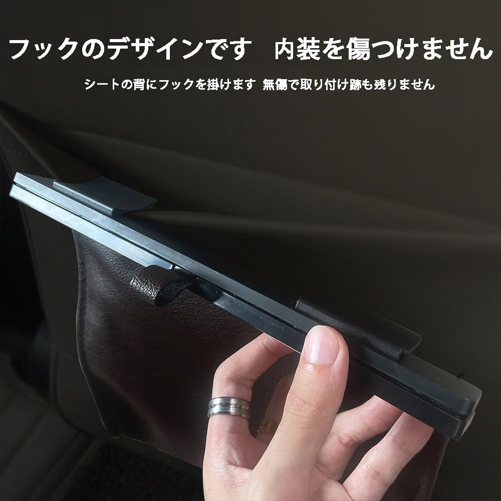 Car trash compatible with various car Includes hooks for storage and a hanging Convenient car accessory can, models. bag. (black).