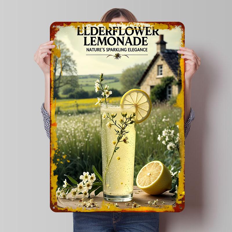

Vintage Inspired Elderflower Lemonade Metal Poster Customized Wall Art Retro Vintage Tinplate Signs for Garage Decorations Decor 20x30cm（7.8x11.8inch）