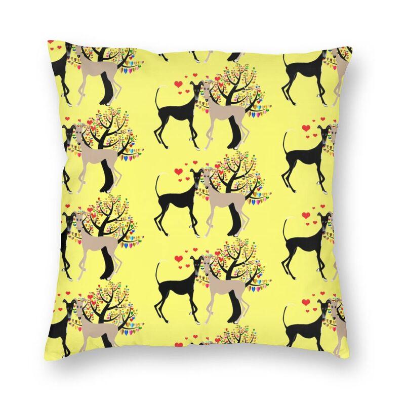 Windhund Kunst Silhouette Kissenbezug Sofa Heimdeko Whippet Quadratischer Kissenbezug
