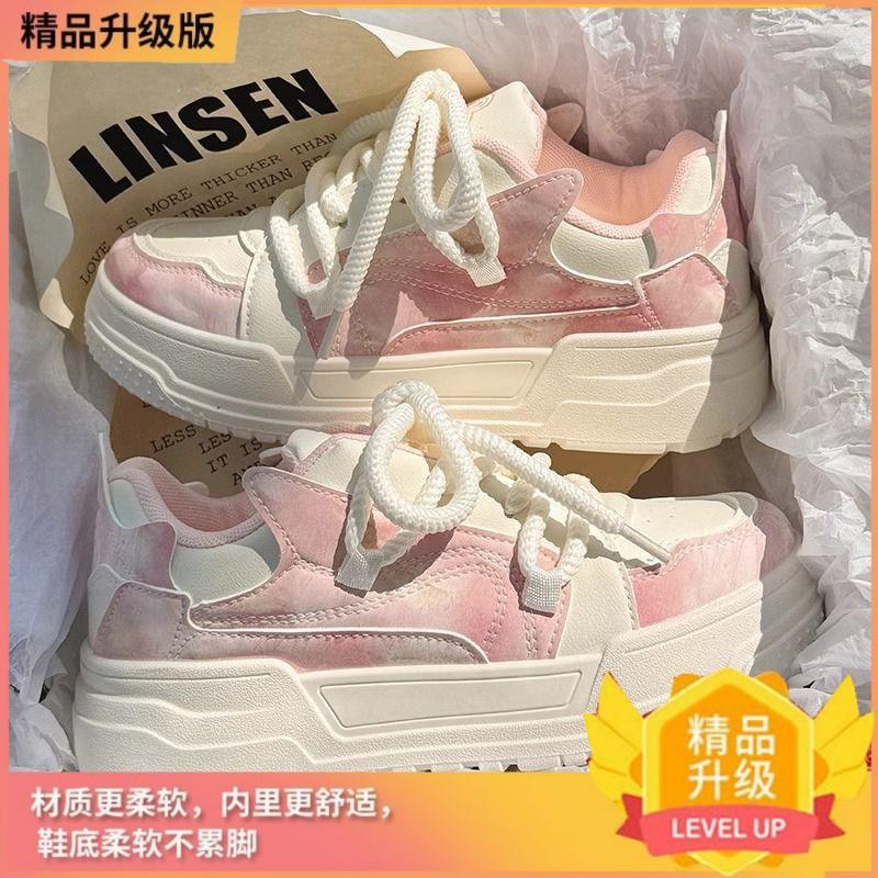 

Молочные фуфу платформа белые туфли женские 2025 осень новые популярные универсальные студенческие мягкая подошва туфли повседневная спортивная обувь 40