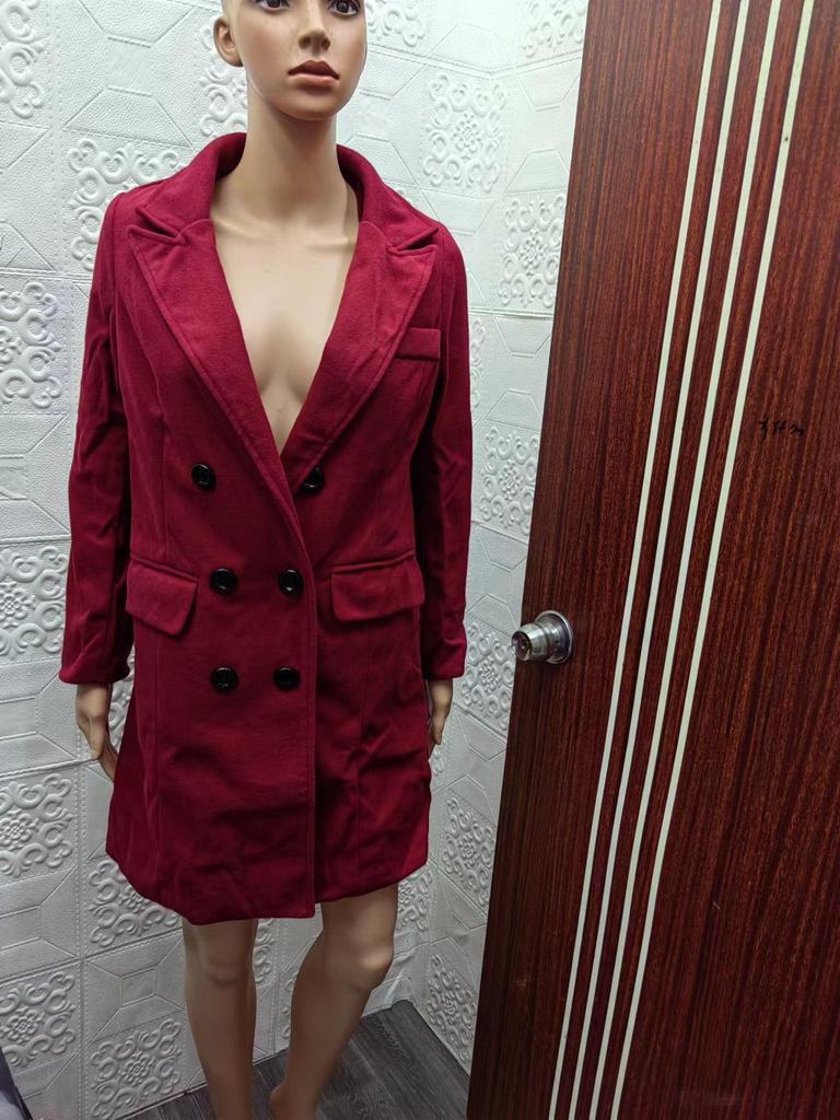 2023 Women's Double-Breasted Woolen Mid-Length Coat - Bestseller
