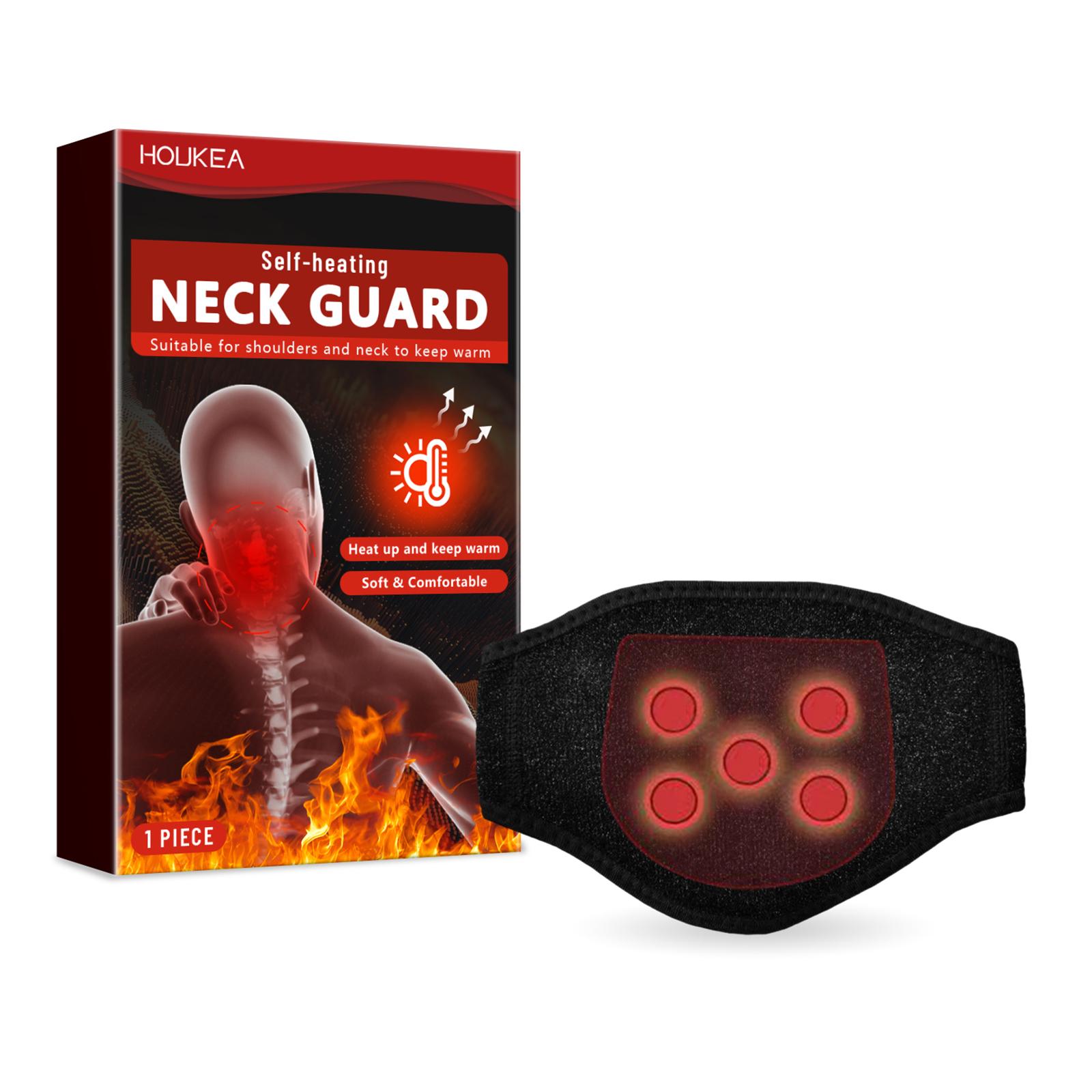 HOUKEA HKA06-A030-1-RD1 Carbon Fiber Self-Heating Neck Guard Pain Relieve Hot Compress Warm Neck Band A