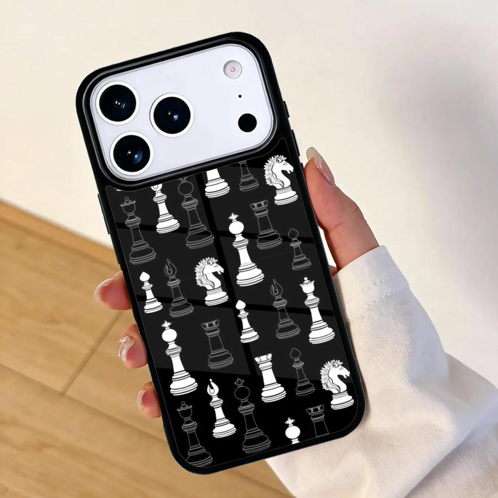 Chequered Chess Pattern Mobile Phone Case for IPhone 17 AIR 16pro Max 15 14 13 12 11 Bumper Cover