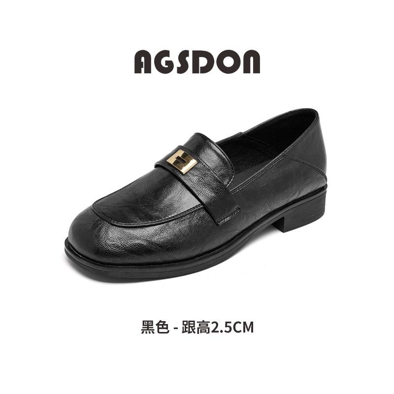 Августинская платформа новая осенняя черная британский стиль маленькие кожаные туфли ретро туфли для commuters 35