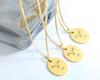 Creative Smiley Face Portrait Pendant Necklace - Gold Plated Titanium Steel Clavicle Chain, European & American Style