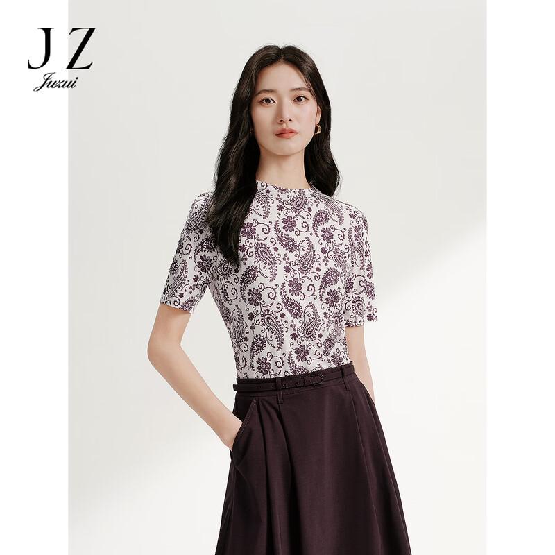JUZUI Elegant Retro Floral Blouse L