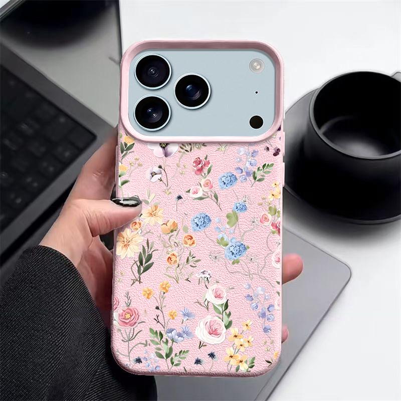 Elegant Floral Vine Pattern Anti-Yellowing TPU Case with Full-Body Shockproof Protection for iPhone 17 Pro Max Air 16e 16 15 14 13