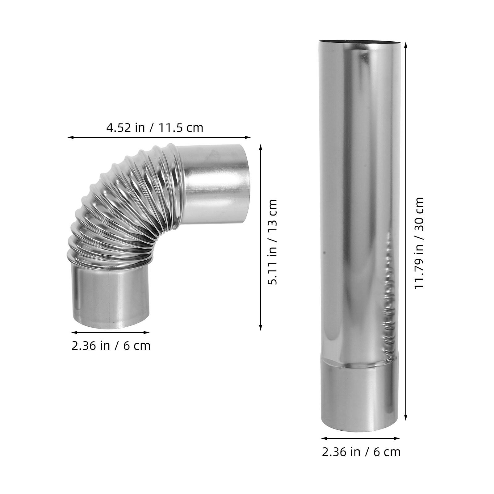 

3Pcs Gas Heater Vent Stainless Steel Chimney Flue Tube Straight with 90 Degree Elbow Connector Vent China Mainland