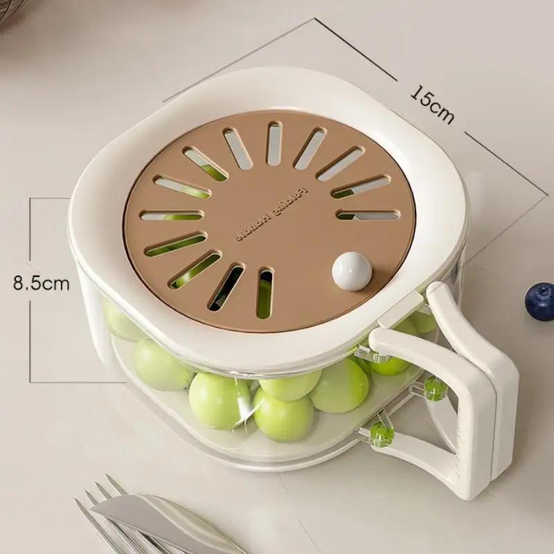 High Capacity Draining Basket Featuring Cute Fruit Storage and Telescoping Water Filter; Robust Veggie Wash Tub with Lid