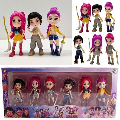 6pcs/set with Box KPop  Superstar Rumi Mira Zoe Acrylic PVC Action Figure Toy Anime Figurine Doll For Fans Gift