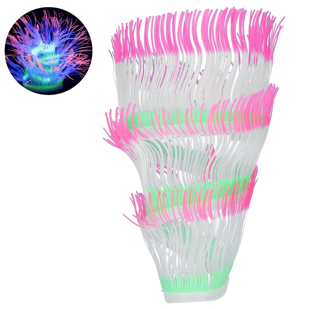 Artificial Anemone Coral Silicone Simulation Water Plant Aquarium Fish Tank Decoration MPink