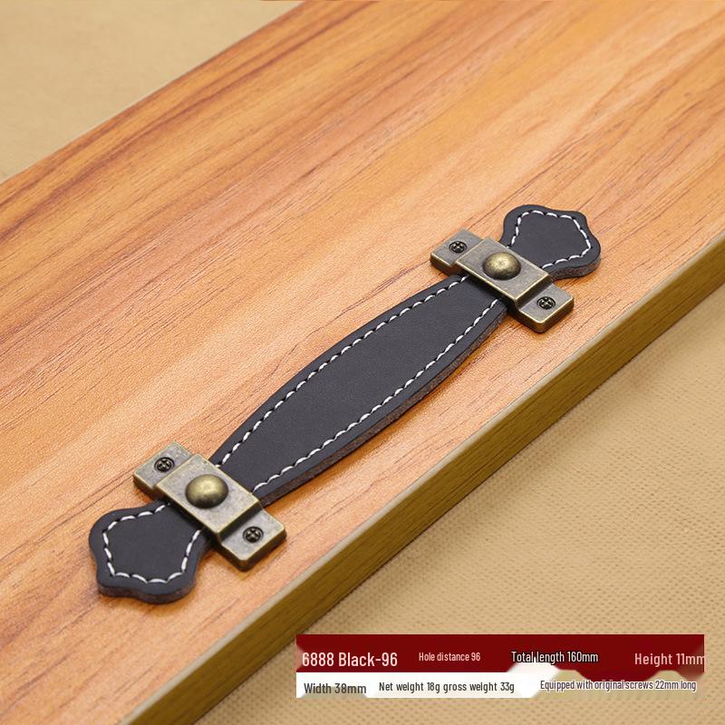 Brown-Black Leather Handle for Suitcases, Bags, Drawers, and Cabinets