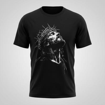 Christian Jesus Christ Crown Thorns T-Shirt Unisex Vintage Cotton Tee Size S-5XL