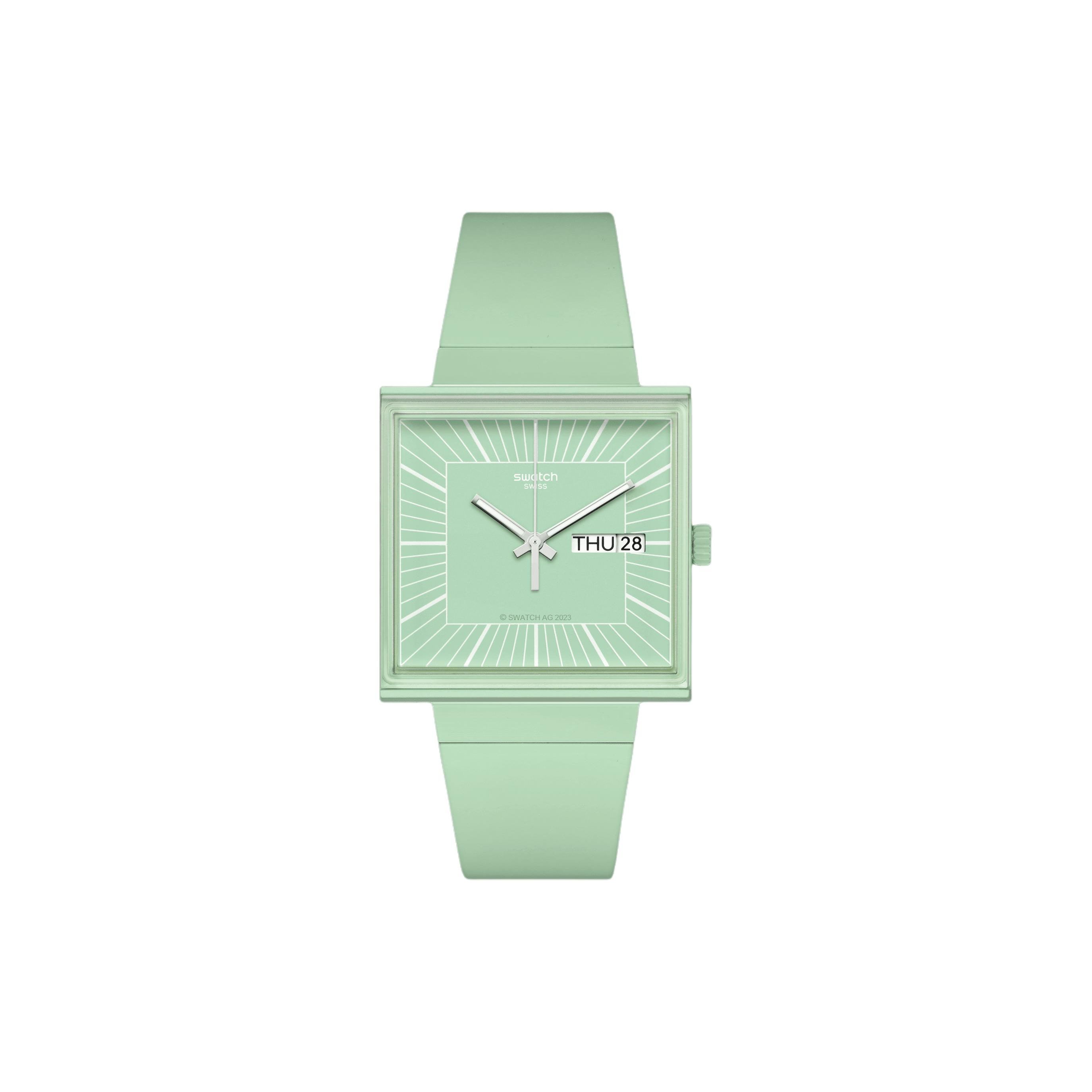 Swatch Bioceramic What If? Collection Quartz Watch 20m Water Resistant Green Dial Unisex Watches SO34G701 Green Dial