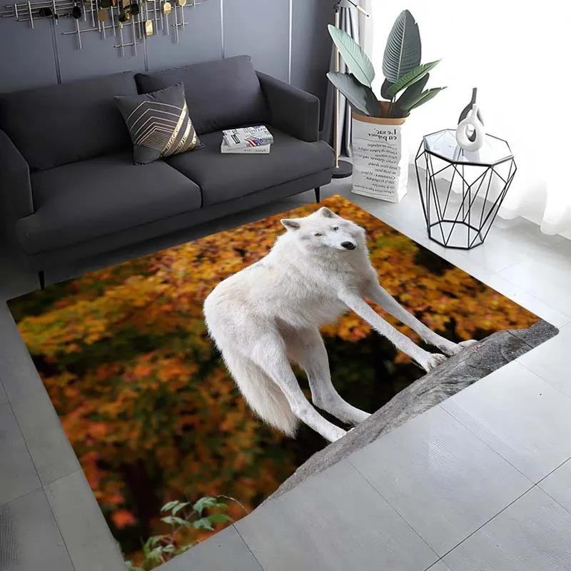 Snow Wolf Pattern Floor Mat Door Decoration Home Living Room Floor Mat
