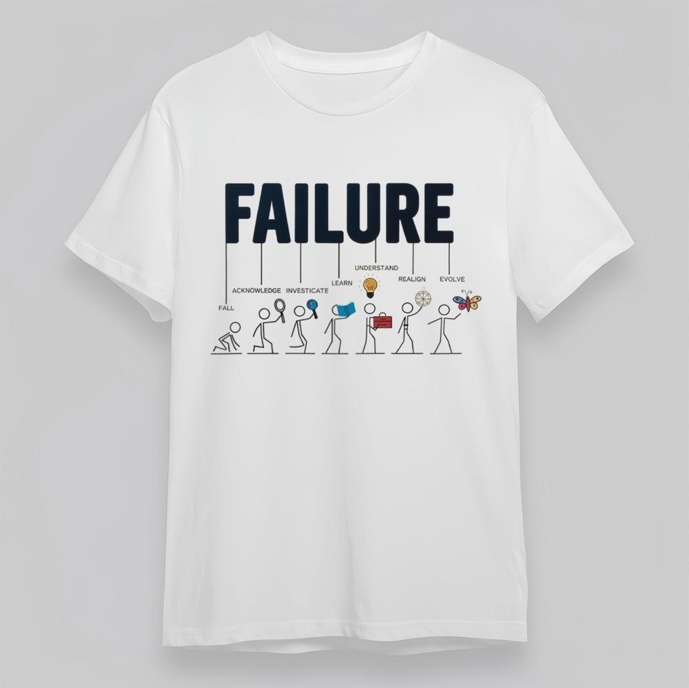 

Women s Classic Oversize T-Shirt FAILURE Growth Journey Motivational Cotton Tee M