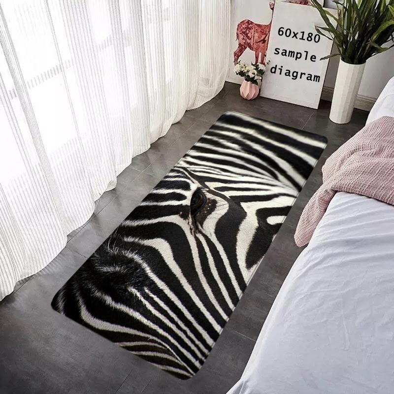 Doormat Flannel Floor Mat Leopard Grain Indoor Foot Rug Bedside Mats Kitchen Corridor Water Absorbent Carpet Ideal Balcony Decor