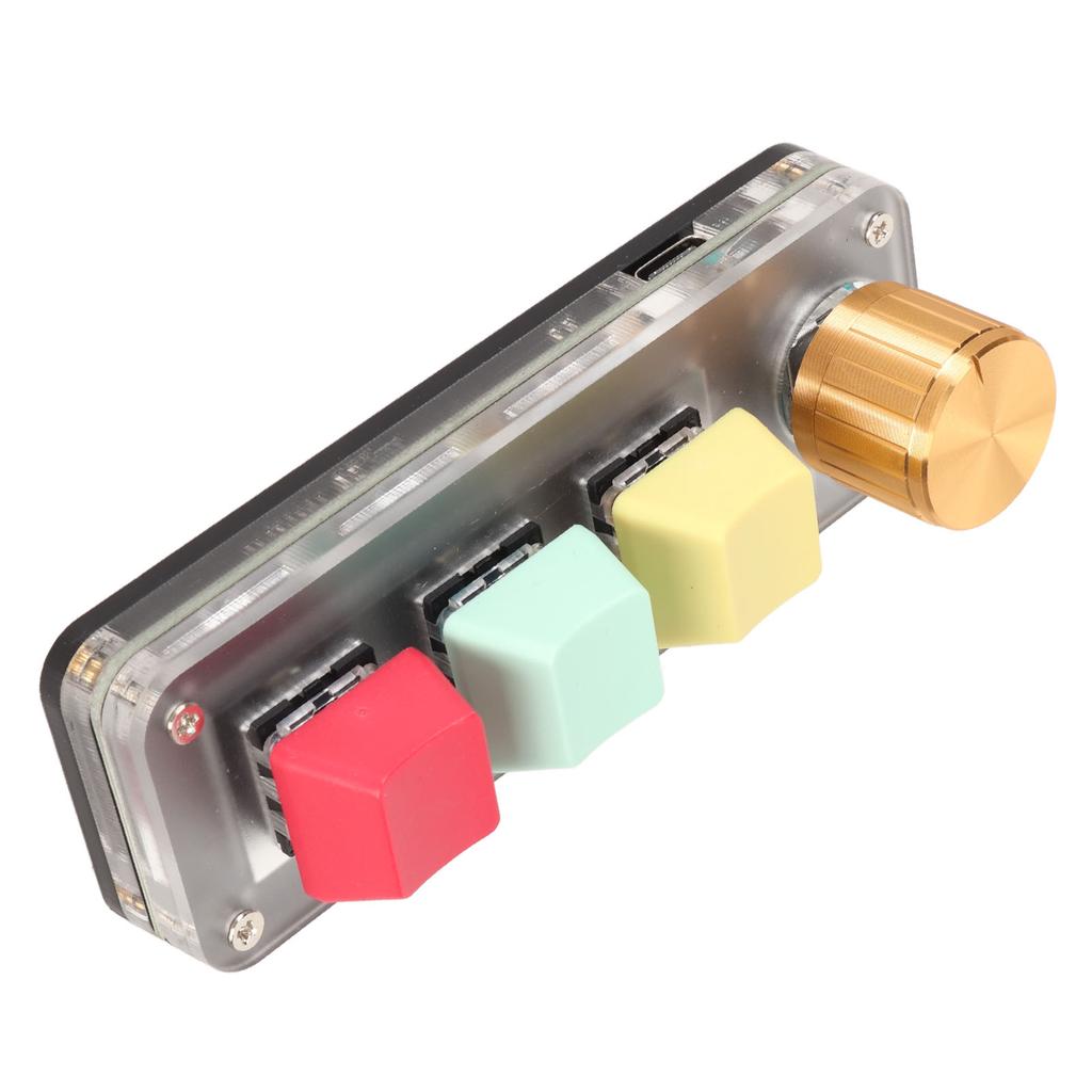 USB   3 Key Keypad with Knob   Programmable Type C Wired Connection Blue   One Handed Keypad for Gaming