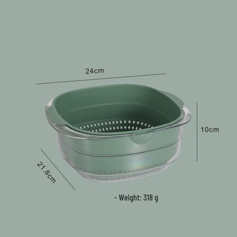Transparent PET Plastic Multi-purpose Draining Basket - Drop-Resistant, Dustproof, Ideal for Vegetables & Fruits