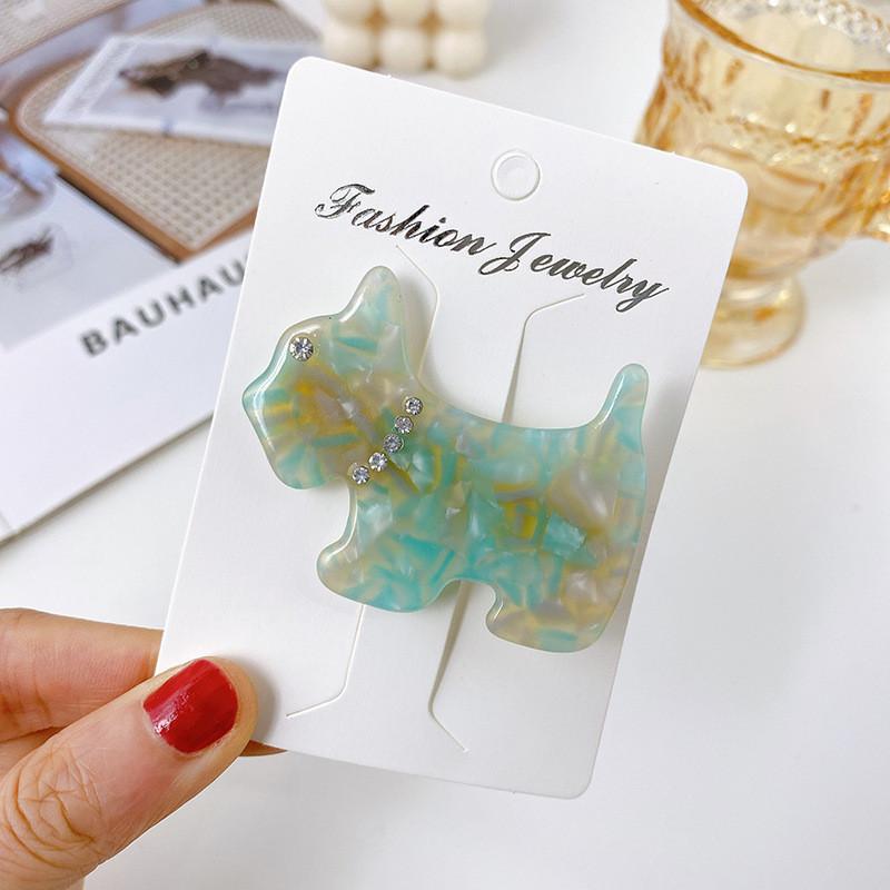 Charming 5.3cm Acetate Hair Clip With Playful Dog Theme Perfect For Stylish Girls