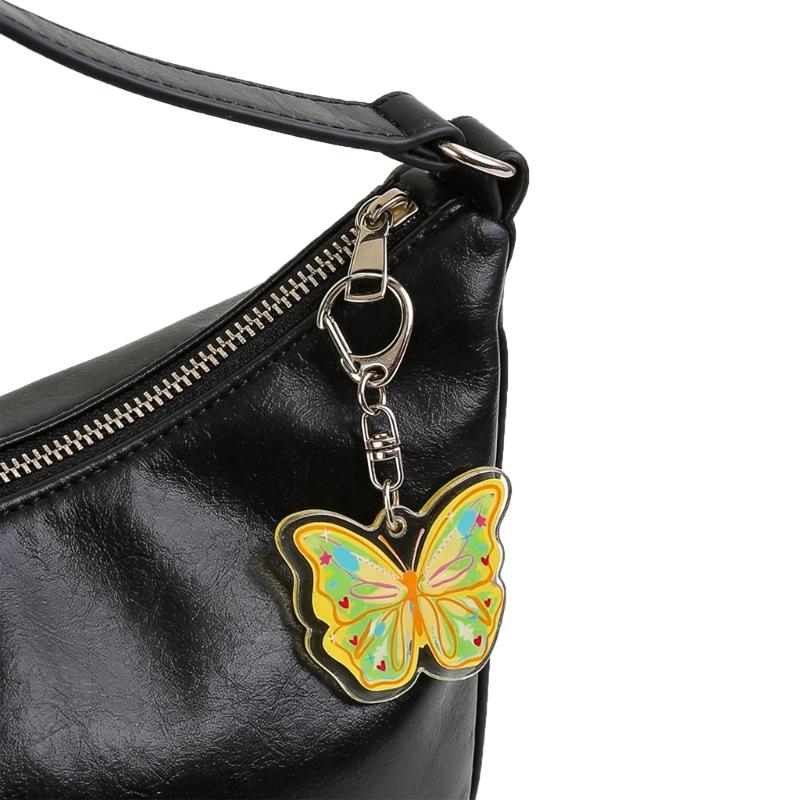 Plastic Butterfly Shaped Keychain Gift for Women Girl Keys Bags and Phones Charm Decorative Butterfly Key Rings