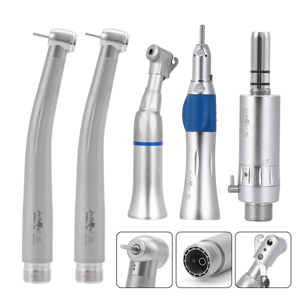 Dental High Speed Low Speed Handstück Kit 2/4 Löcher Standard Kopf Druckknopf Einzel Wasser Spray Contra Winkel Luftmotor Gerade