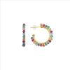 Boucles D'oreilles Luxenter Aiel Cristal Multicolore Finies En or Jaune 18 Ct.