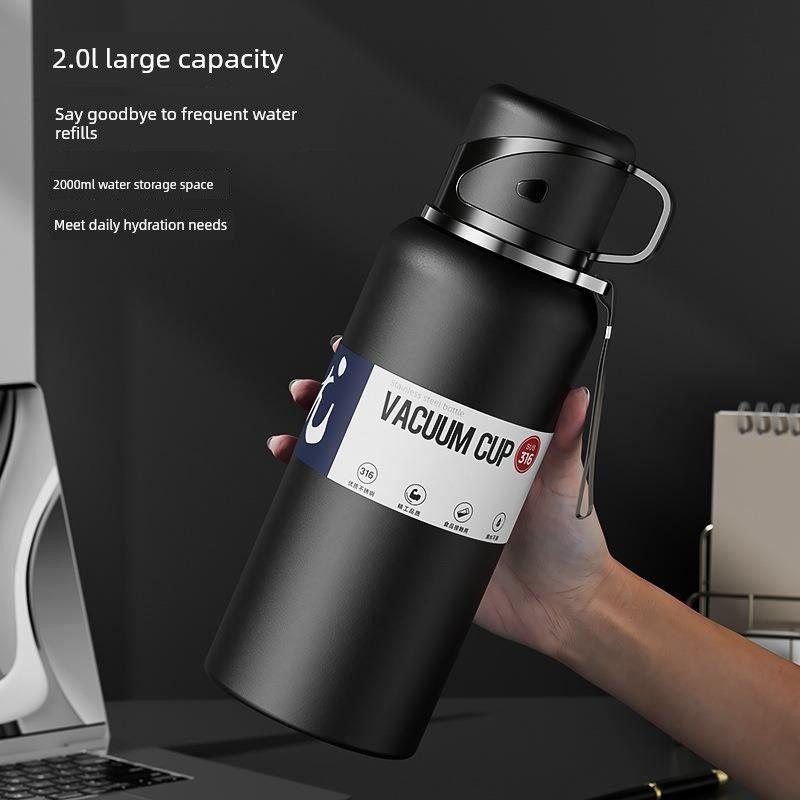 Outdoor Large-Capacity Thermos Cup for Men, Business Portable Stainless Steel Water Cup, Gift Tea Cup