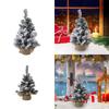 Flocked Christmas Tree Artificial Creative Christmas Tree Decorative Accessories Table Decor Tabletop Christmas Tree for Office