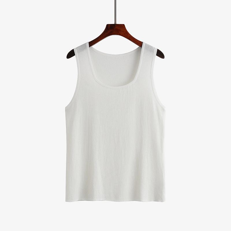 

Женский вязаный жилет в летнем стиле в сочетании с топом без рукавов с квадратным вырезом и бретелек 3XL бежевый