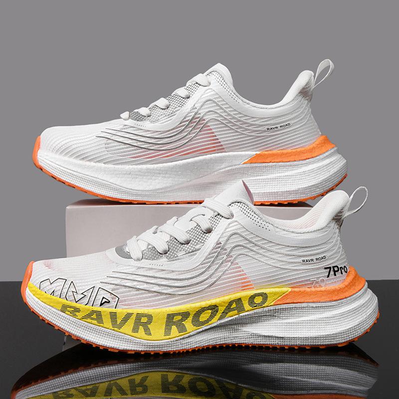 

Настоящие взрывные кроссовки для бега из углеродного волокна, летние гоночные кроссовки с амортизацией, сверхлегкие, дышащие, спортивные кроссовки с фрикционным звуком, модные мужские кроссовки 38